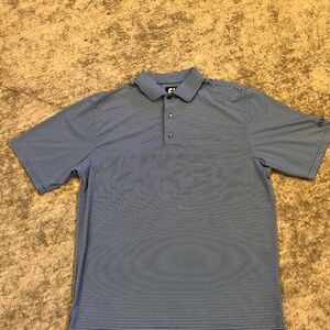 Men's Blue Striped Polo Shirt